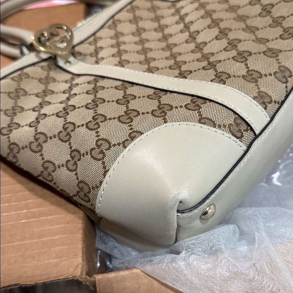 💕GUCCI Logo GG Running Shoulder Tote Bag Canvas Leather Beige GHW - Picture 16 of 16